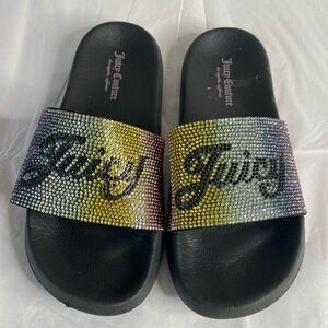 Juicy couture slides multi color rhinestones size 3